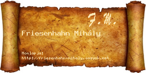 Friesenhahn Mihály névjegykártya